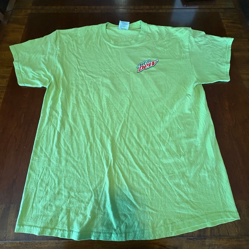 Mountain Dew Do The Dew Graphic Tee Neon Green Logo Promo Shirt